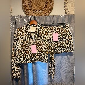 Avec Les Filles Animal Print Jacket